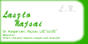 laszlo majsai business card